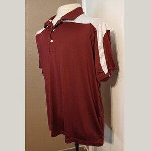 2XL Team 365 Men's Victor Performance Polo Burgundy and White